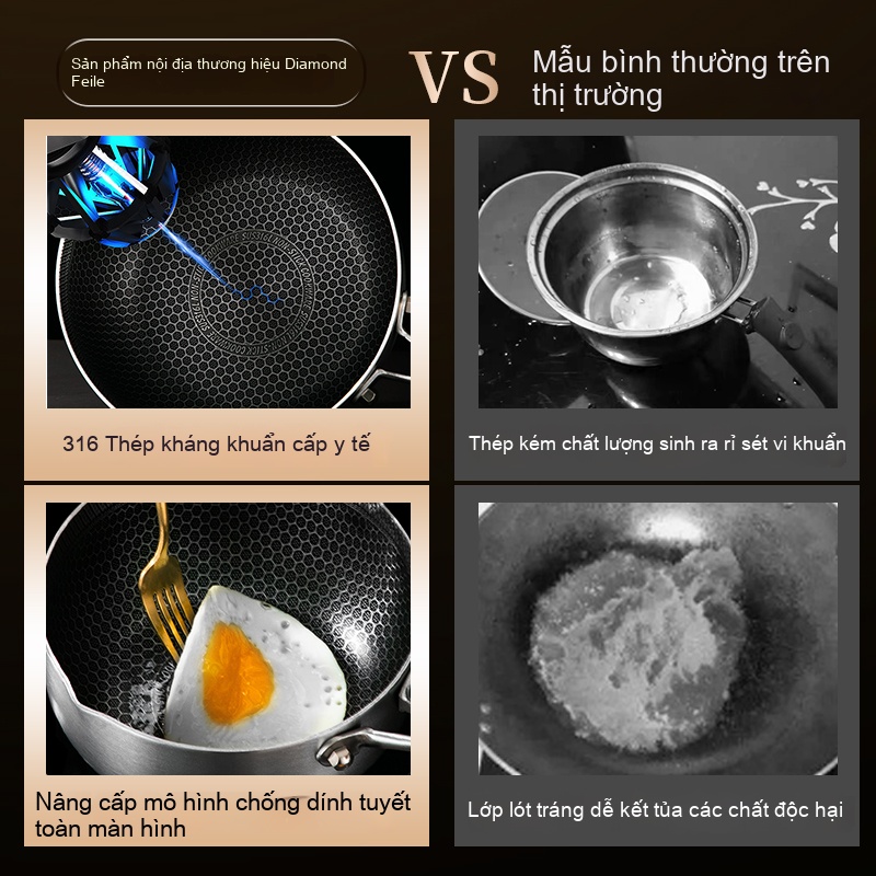 Chảo tuyết nguyên khối chống dính 26cm