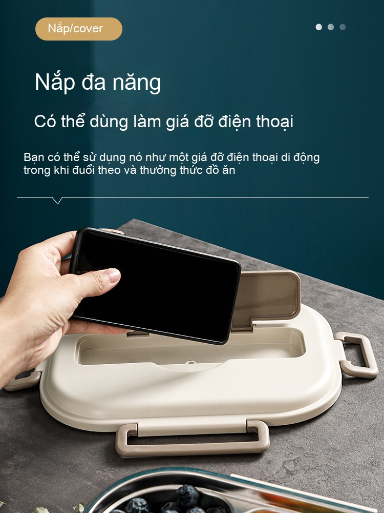 Hộp cơm đa năng 5 ngăn (1.5L) +Bát súp+Bộ dụng cụ&
