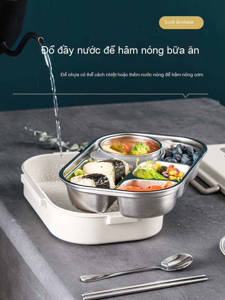 Hộp cơm đa năng 5 ngăn (1.5L) +Bát súp+Bộ dụng cụ&