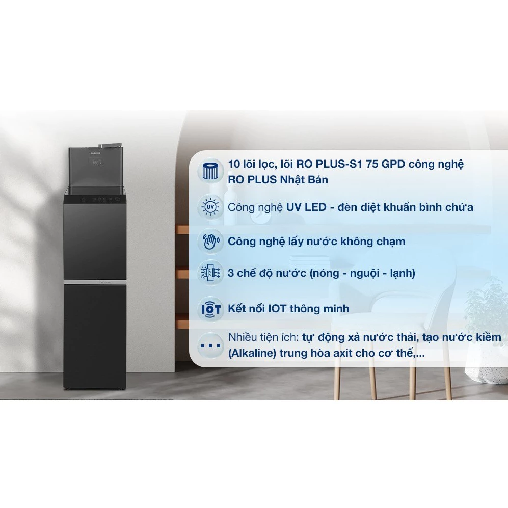 Máy Lọc Nước Giữ Khoáng RO Plus TOSHIBA Originpure TWP-W2399SVN(M)
