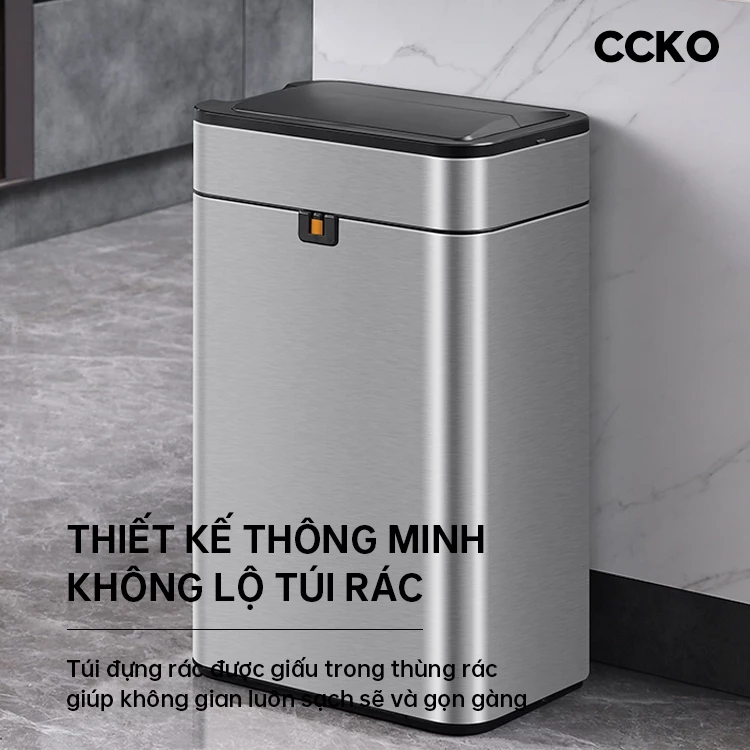 Thùng rác thông minh CCKO CK8807-8808 40L Bạc