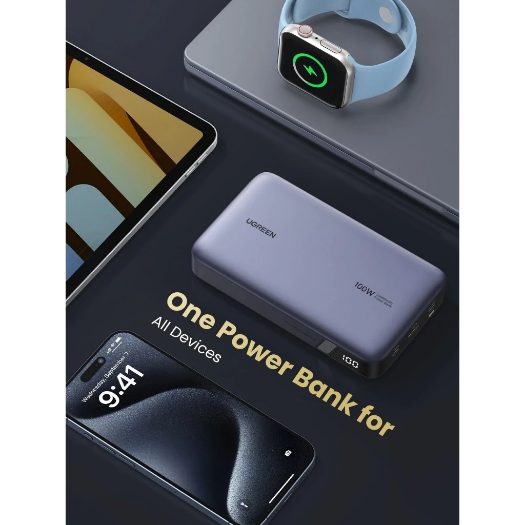 Pin sạc dự phòng 100W 20000mAh UGREEN Nexode  PB720 USB-C PD/QC 3.0 PPS | 2C1A cho điện thoại, lapto